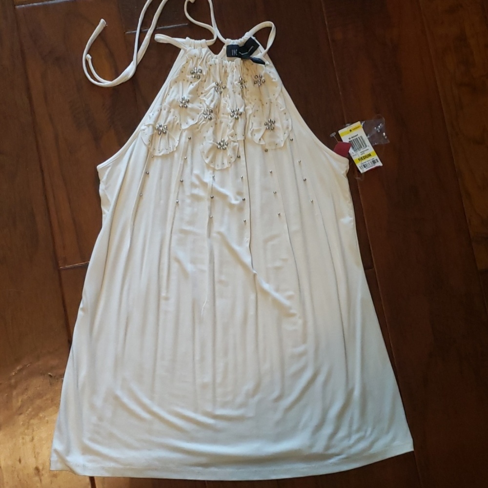 INC Ivory Halter Blouse